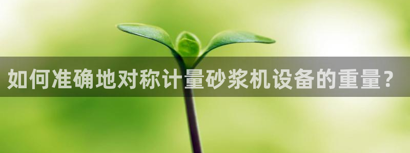 顺盈娱乐代理：如何准确地对称计量砂浆机设备的重量？