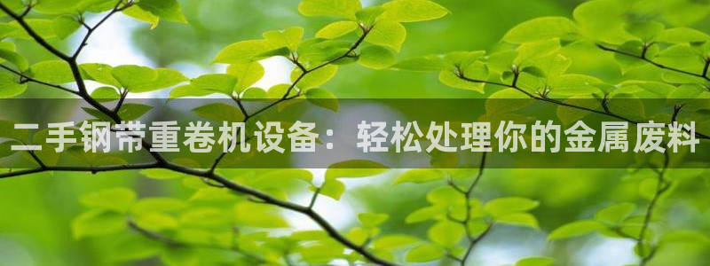 顺盈娱乐网址：二手钢带重卷机设备：轻松处理你的金属废料