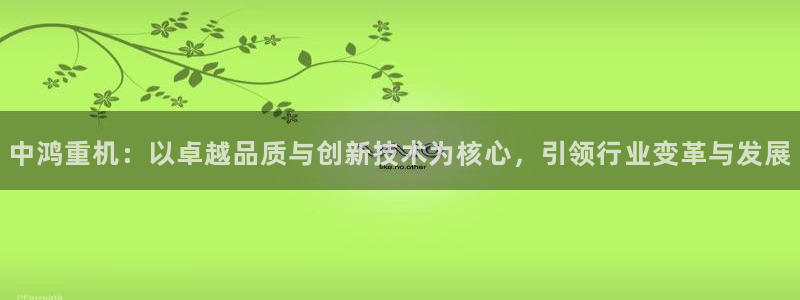 顺盈娱乐注册求判官333OO：中鸿重机：以卓越品质与创新技术